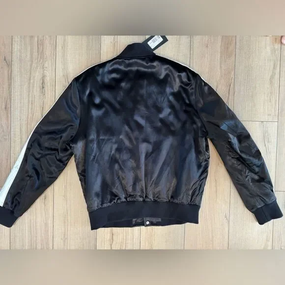 The Kooples Bomber jackets men's teddy M medium black NWT luxury streetwear - Picture 4 of 10